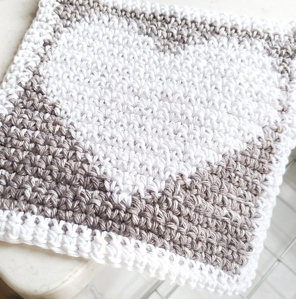 crochet heart dishcloth
