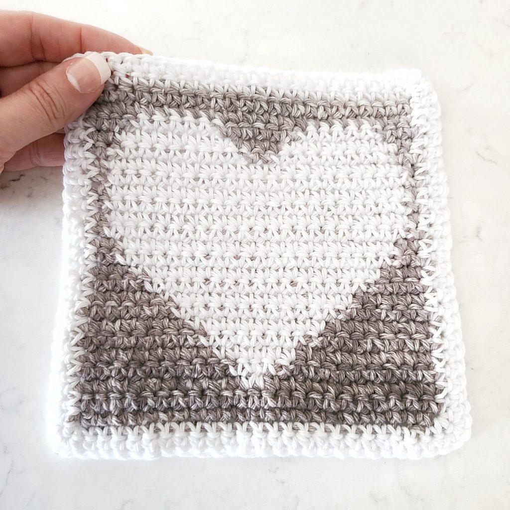 heart shaped crochet dishcloth