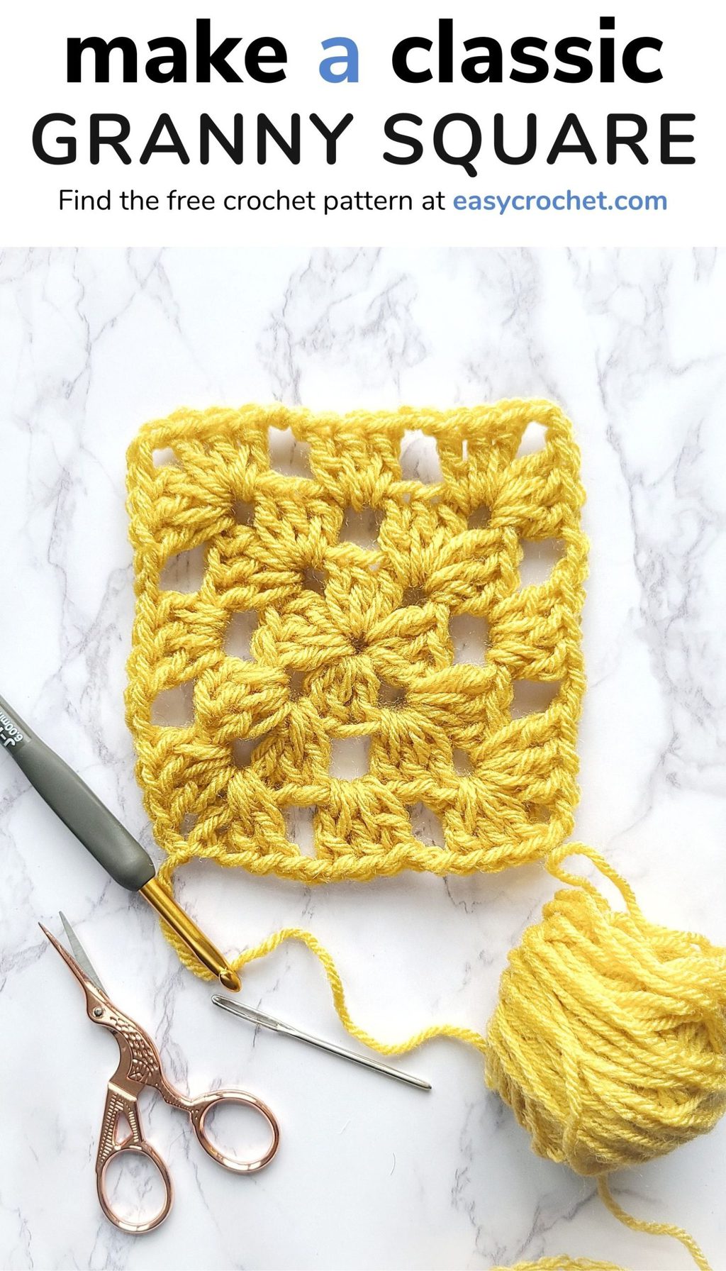 How to Crochet a Classic Granny Square Pattern for Beginners via @easycrochetcom