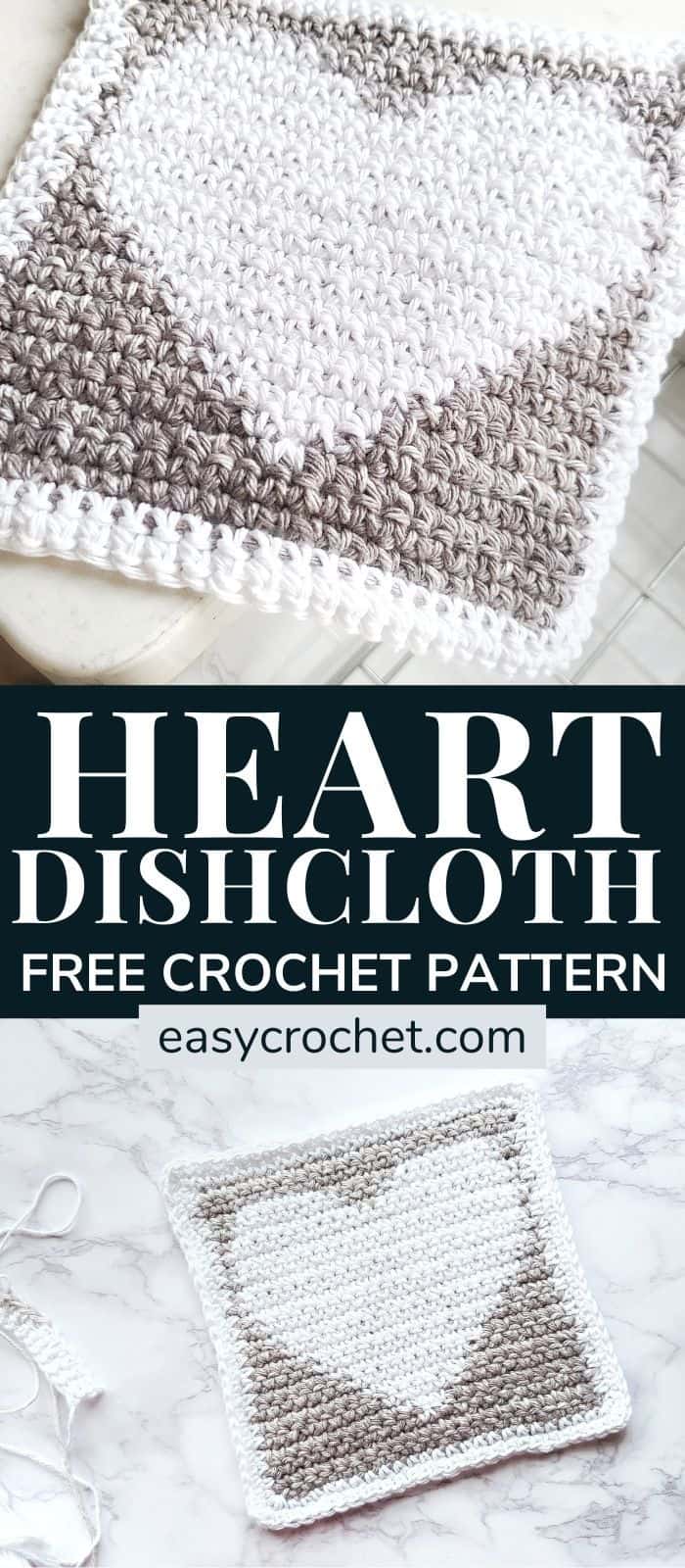 heart graph crochet dishcloth pattern via @easycrochetcom