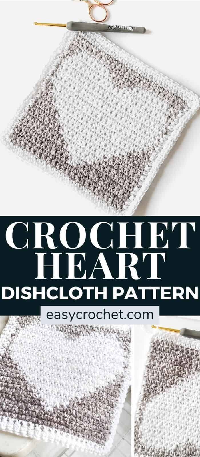 Free and Easy Crochet Heart Dishcloth Pattern