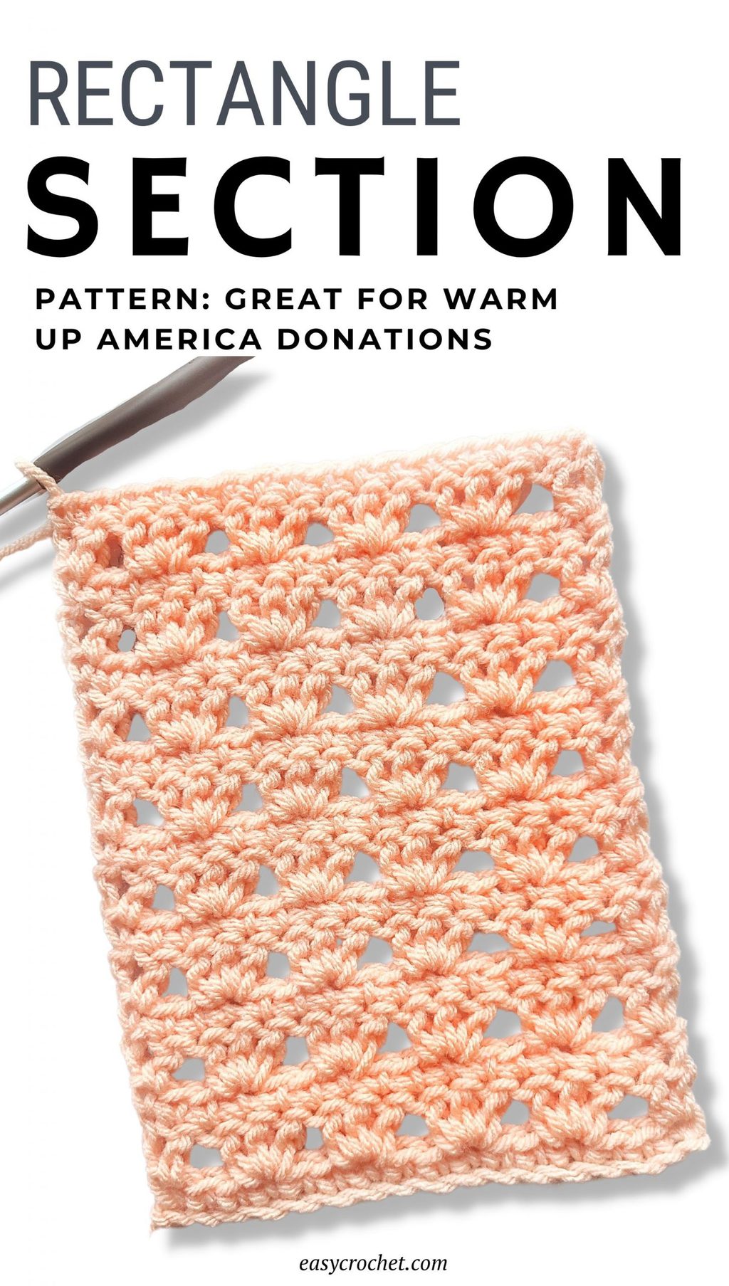 Warm up America rectangle donation crochet modèle