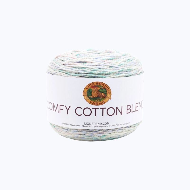 1 Skein) Lion Brand Yarn Comfy Cotton Blend Yarn, Whipped Cream