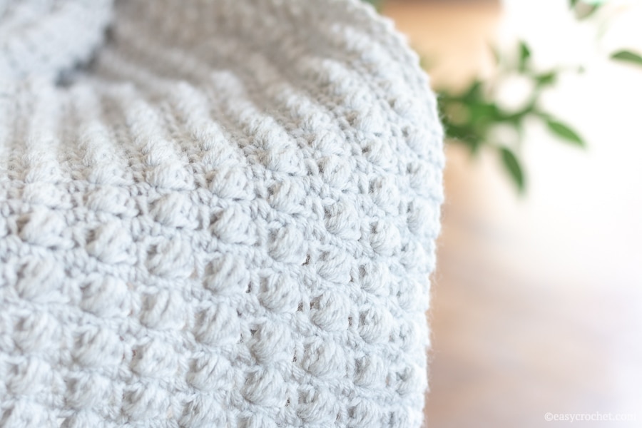 Textured Puff Stitch Crochet Blanket Pattern - Easy Crochet Patterns