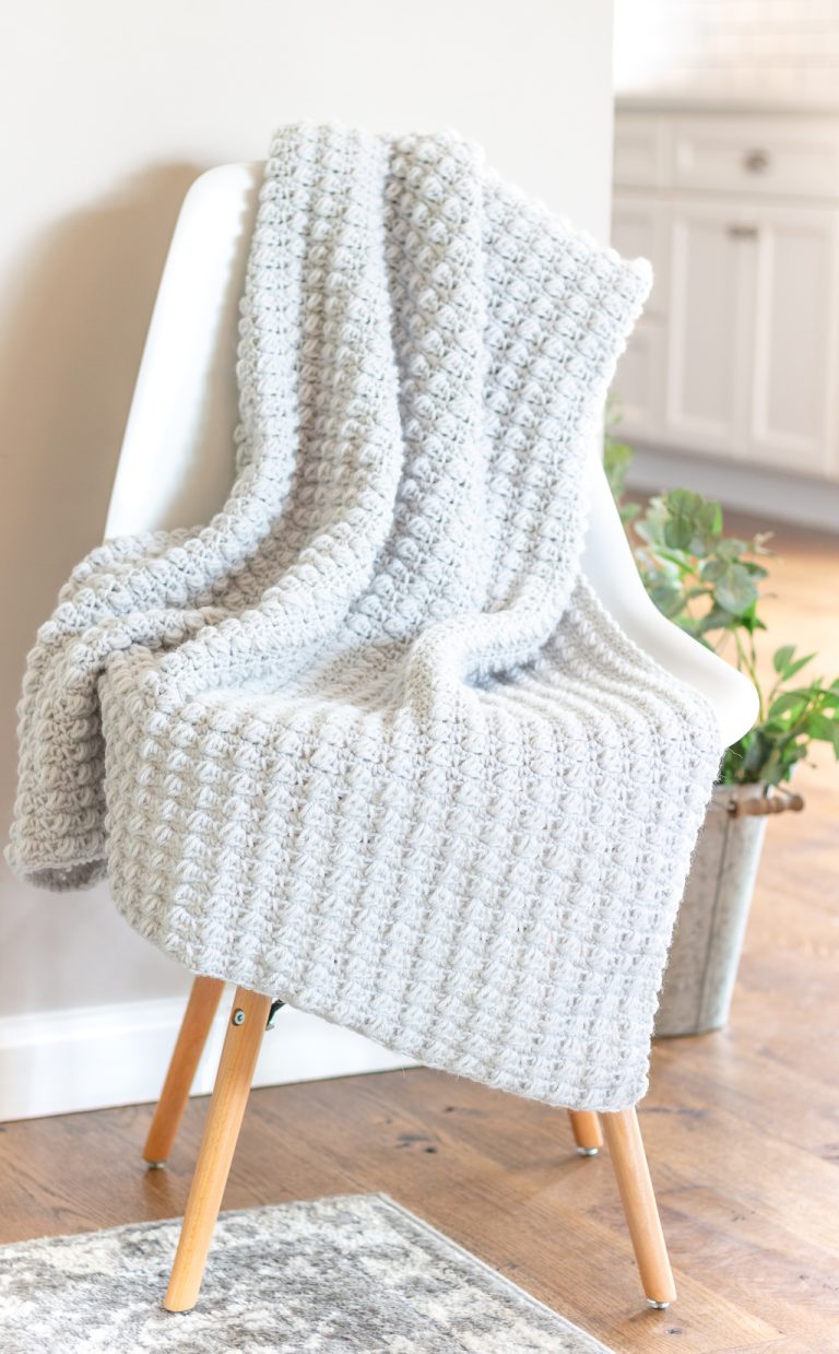 Textured Puff Stitch Crochet Blanket Pattern