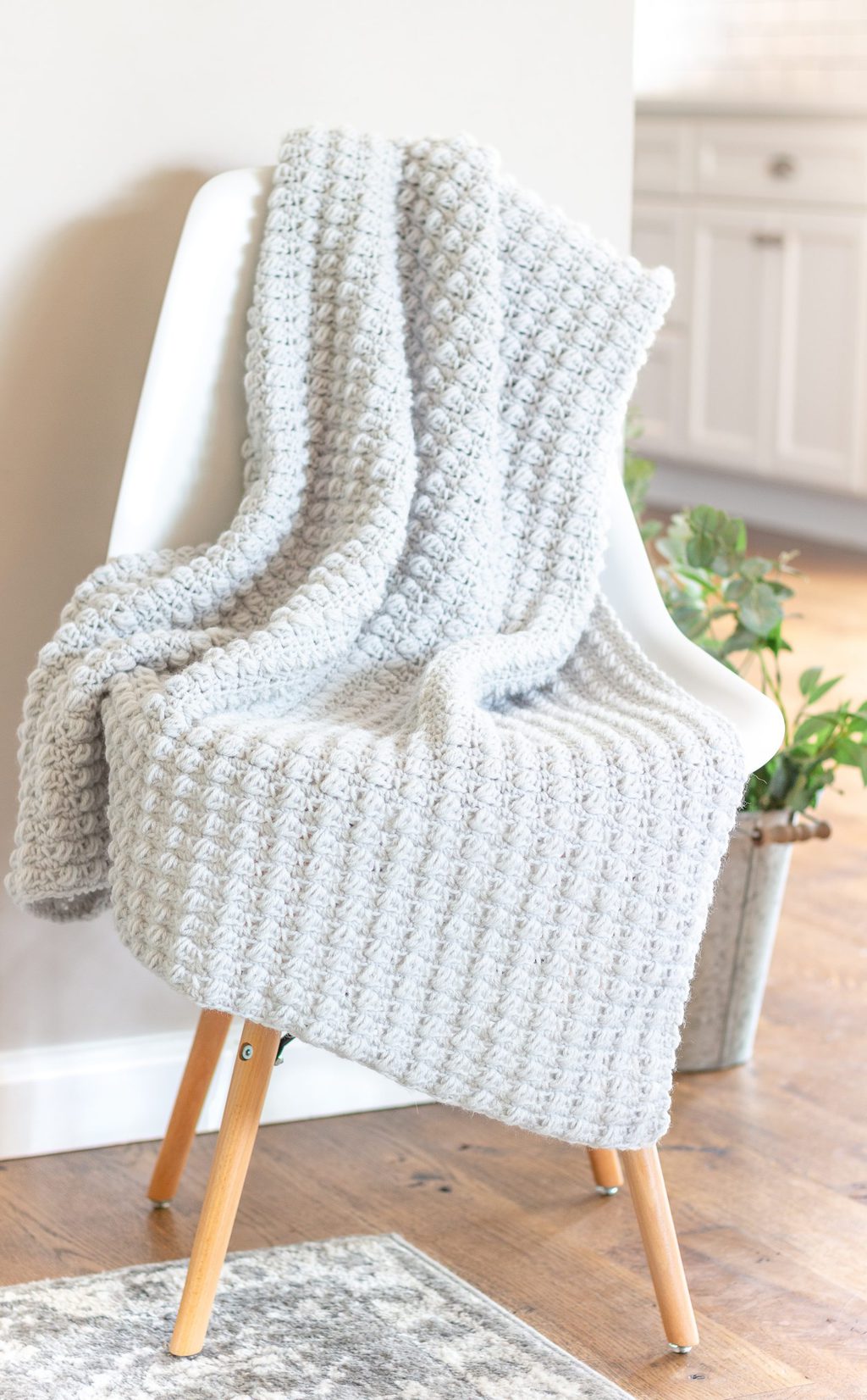 easy to crochet puff stitch blanket 