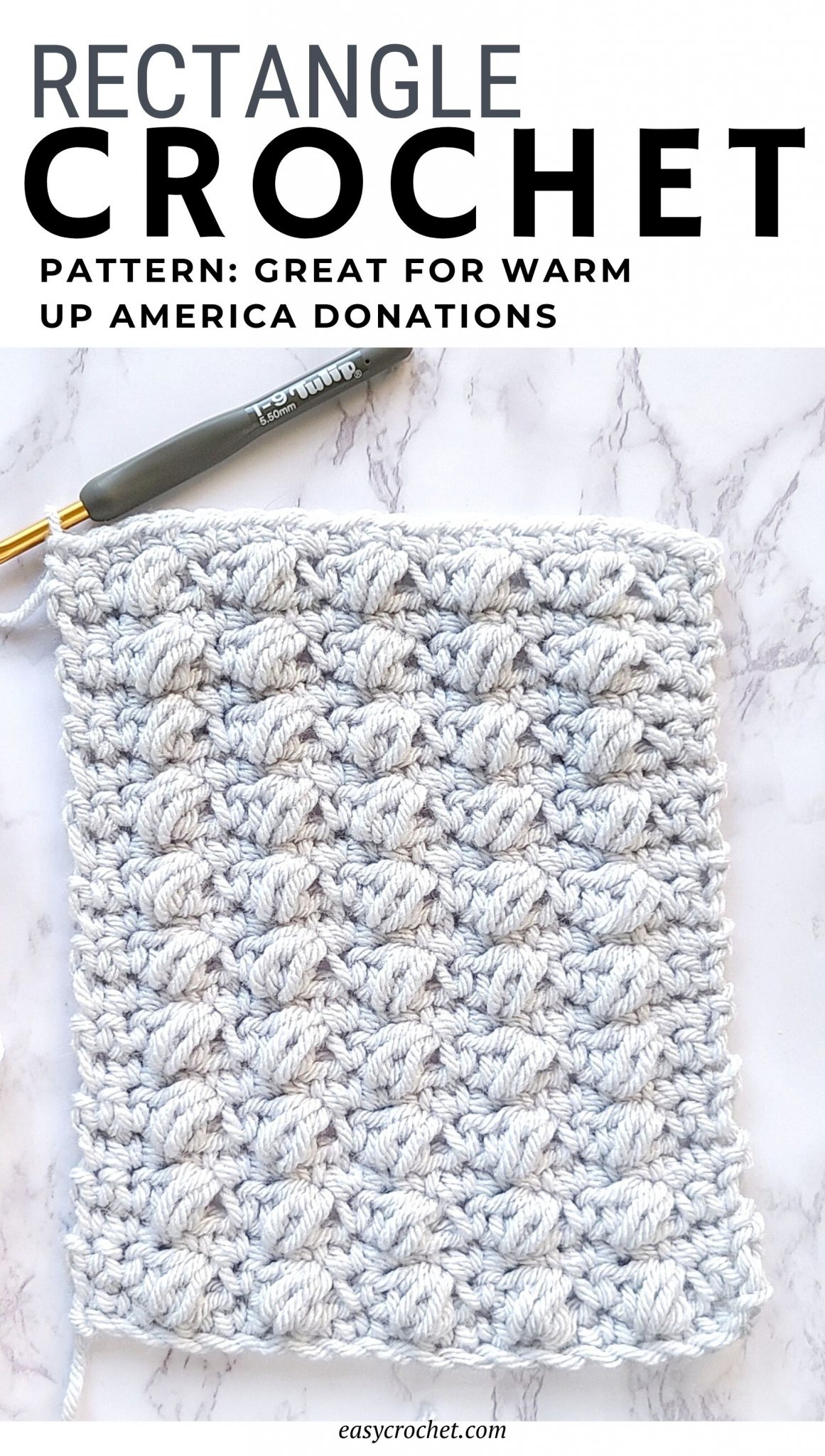 Warm Up America Rectangle Puff Stitch Crochet Pattern - Easy Crochet ...