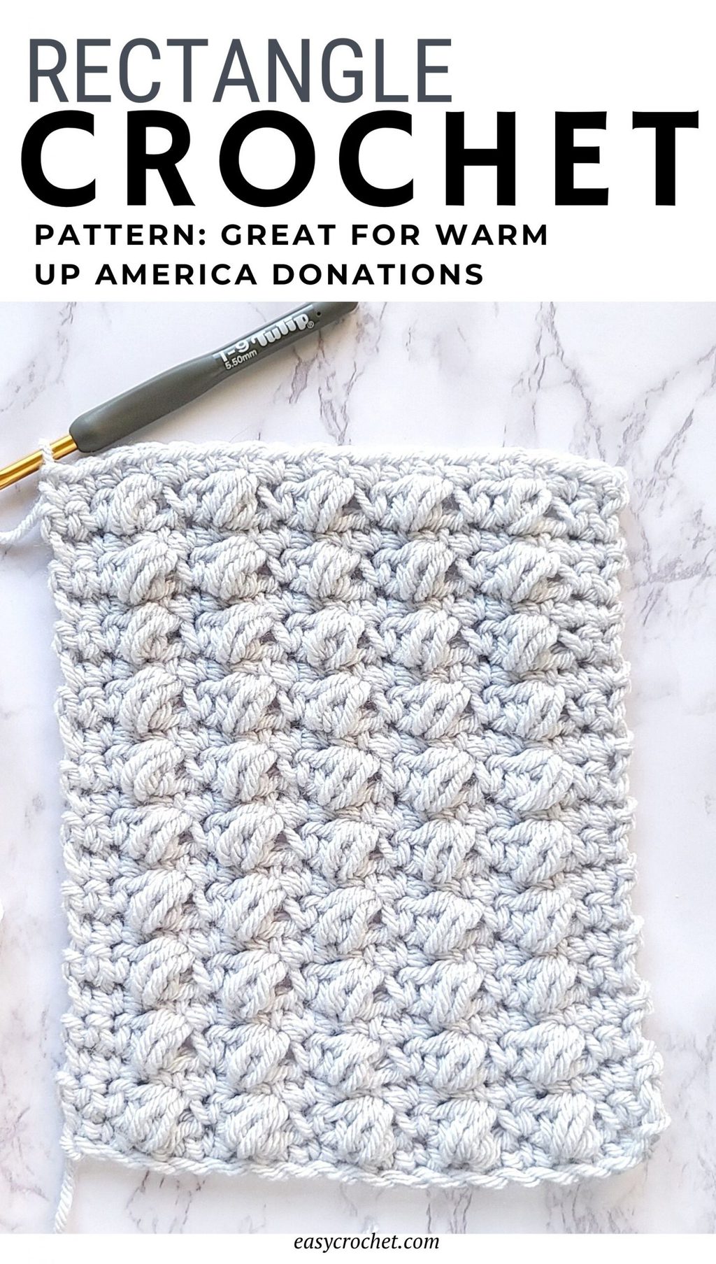 rectangle puff crochet pattern