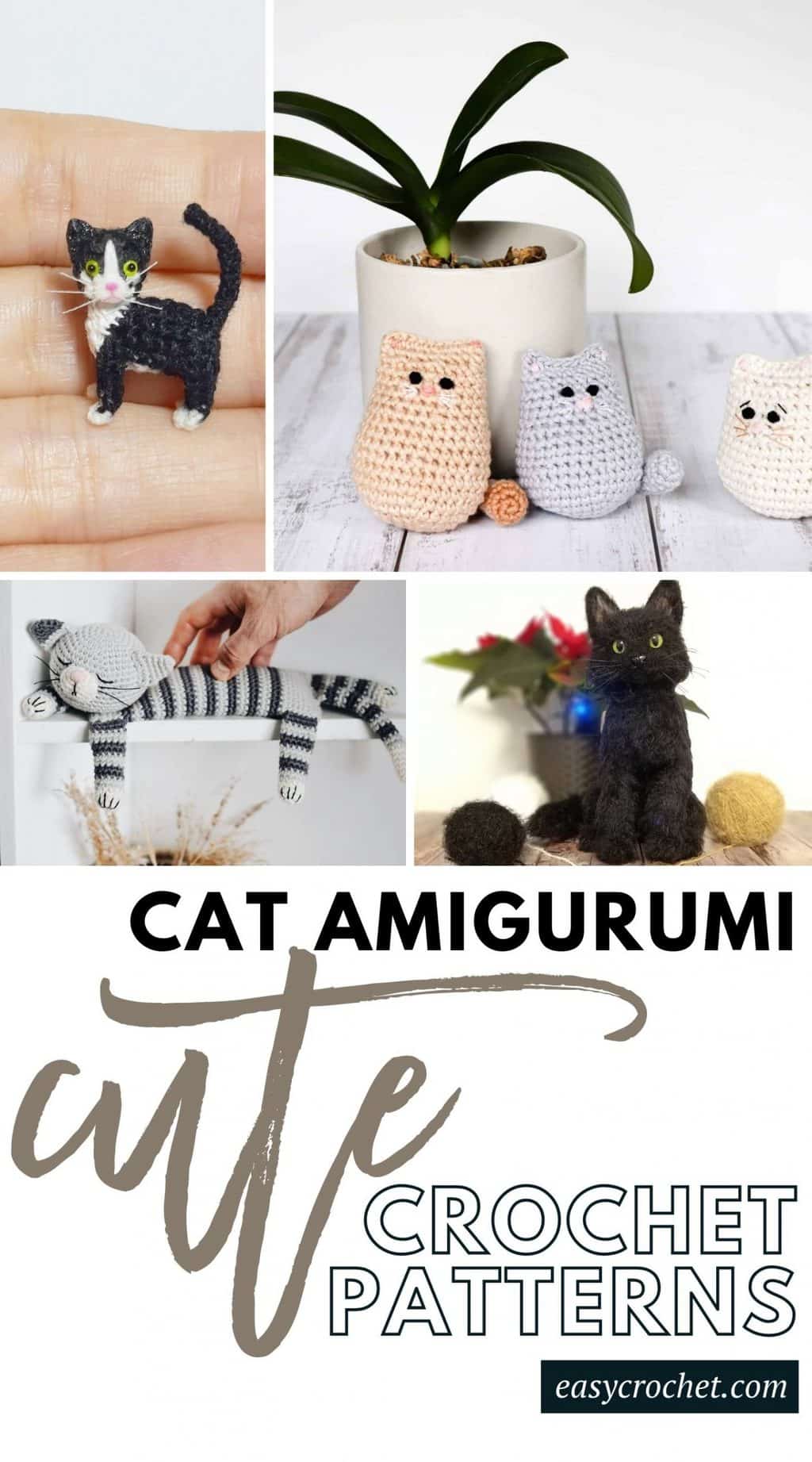 Crochet PATTERN: Minimalist Cat Coaster Instant Download PDF Kitty