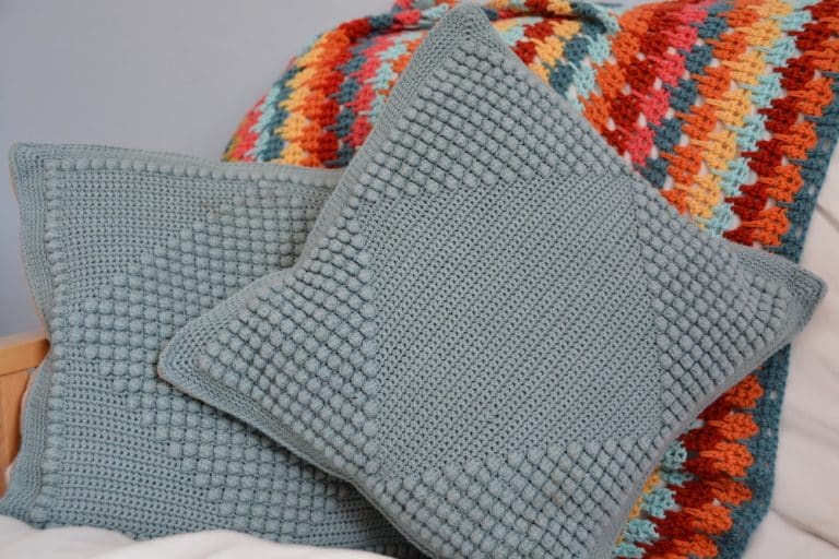 Diamond Bobble Stitch Cushions