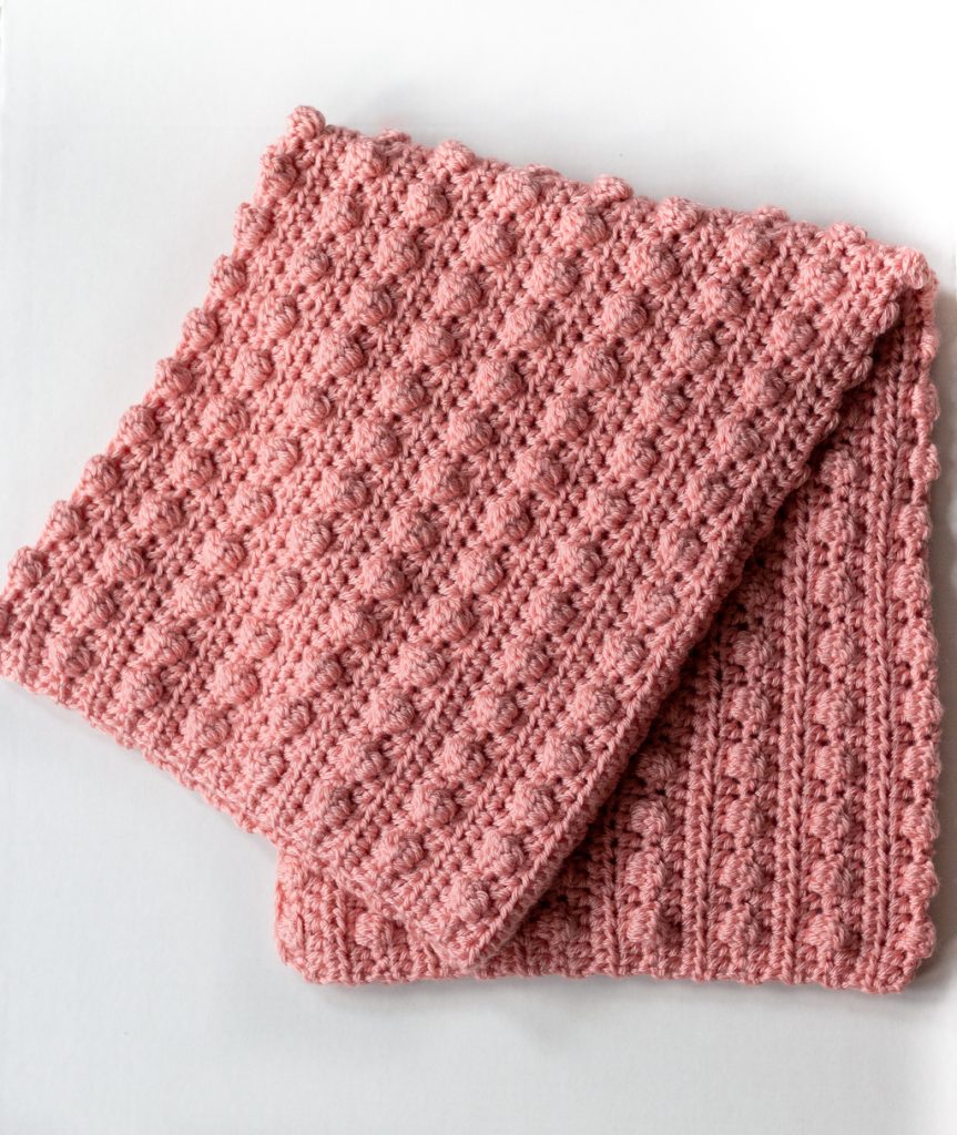 crochet baby blanket pattern using the bobble stitch 