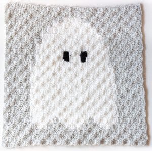 Crochet Ghost Halloween C2C Blanket Pattern