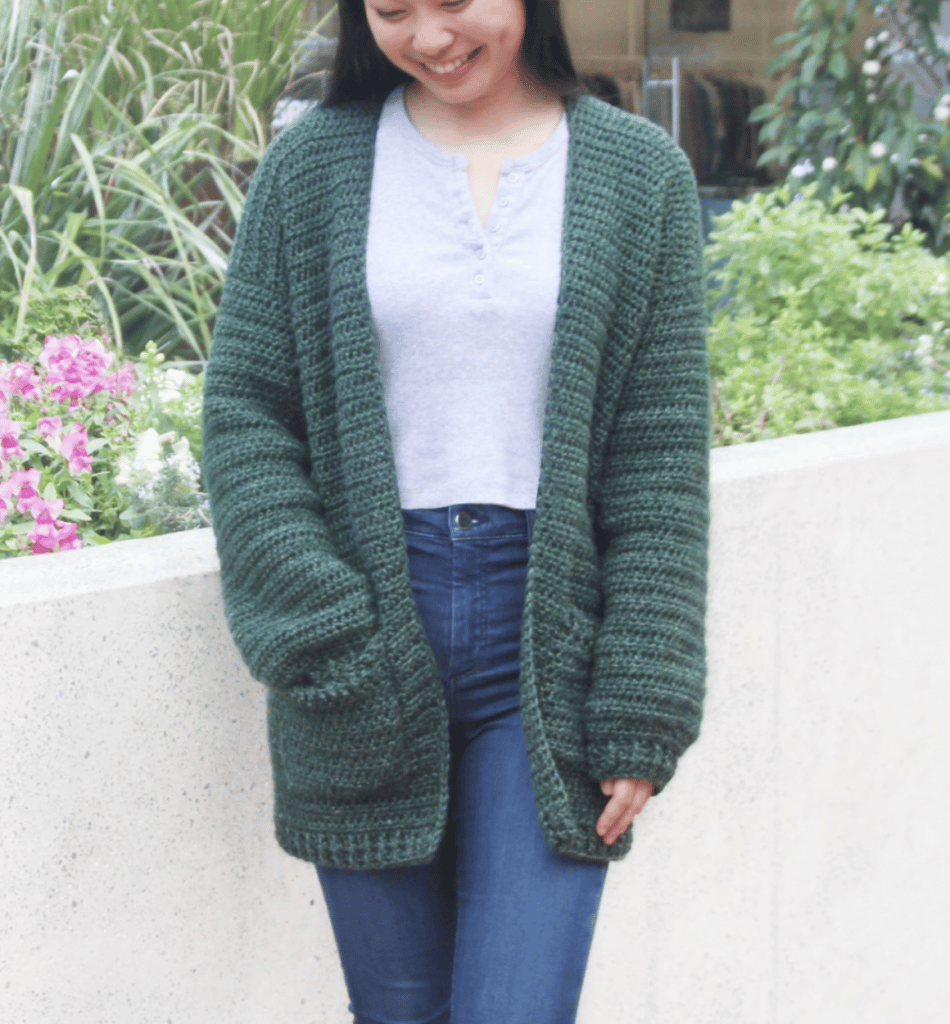 navy crochet sweater