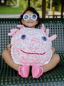 Axolotl Crochet Pillow