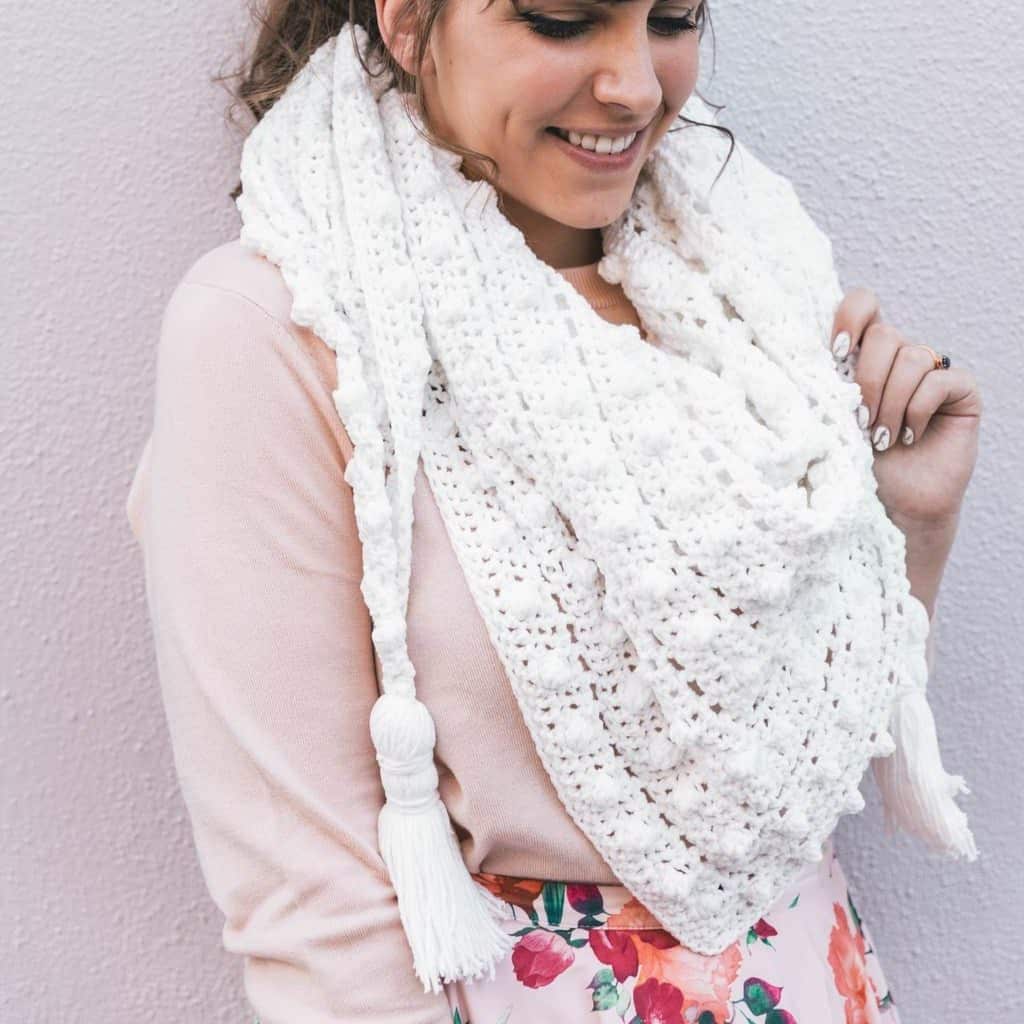 Crochet Wrap Pattern with Bobbles