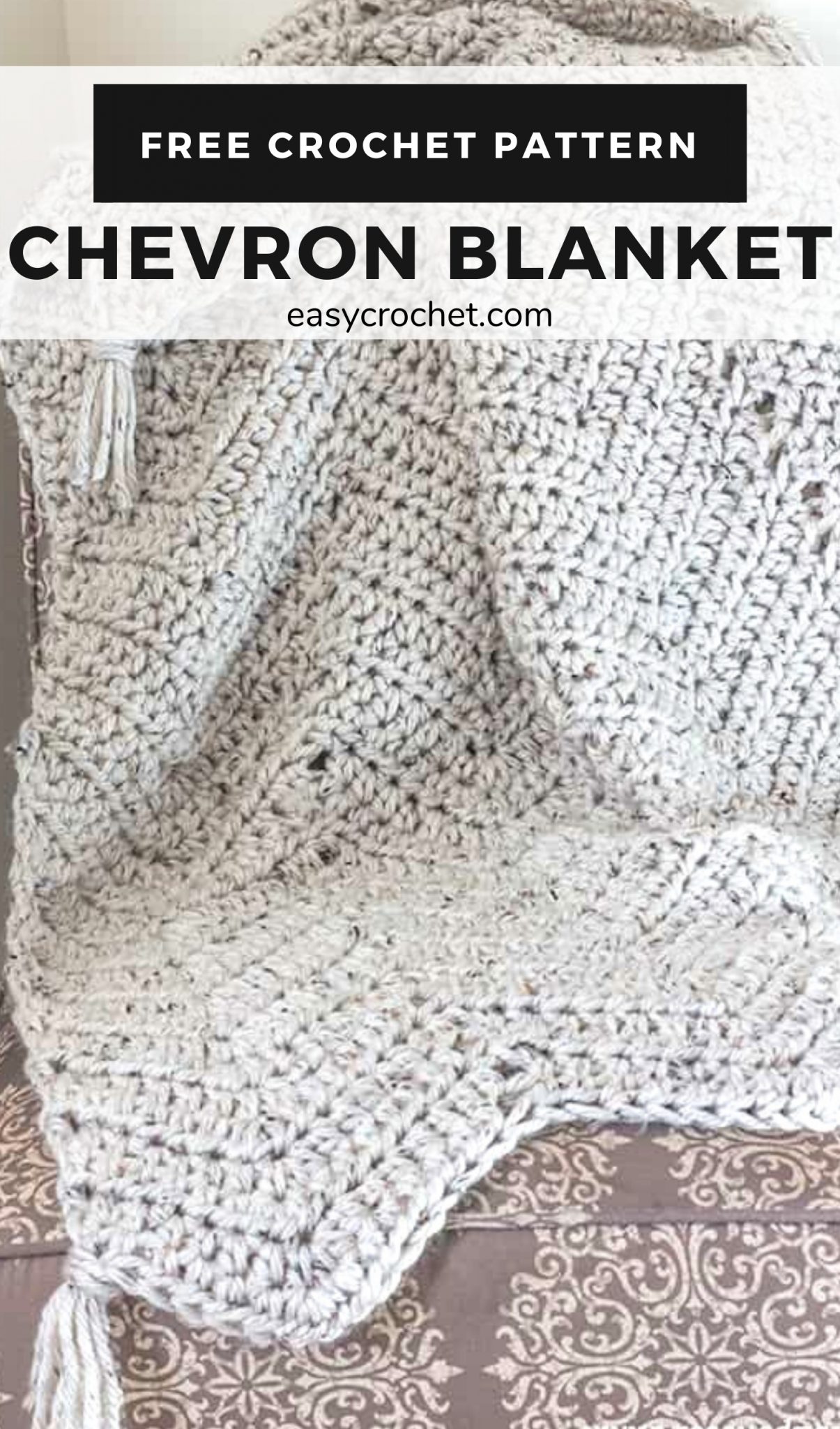 Chunky Chevron Crochet Blanket Pattern - Easy Crochet