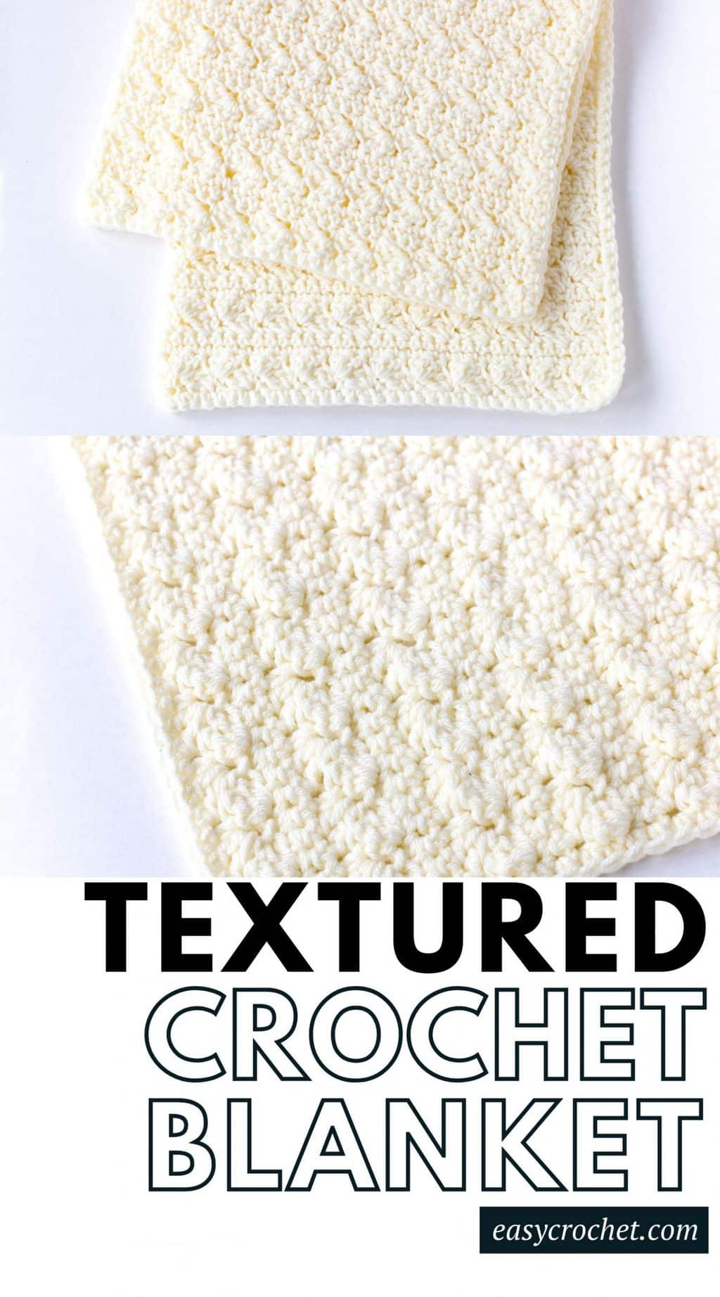 Textured Crochet Afghan Pattern (+7 Sizes!) via @easycrochetcom