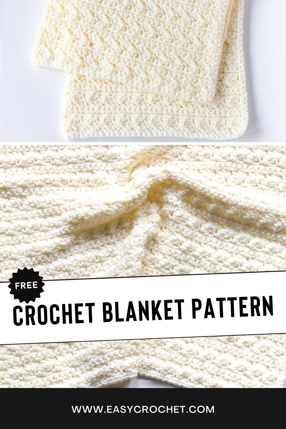 Textured Crochet Afghan Pattern (+7 Sizes!) via @easycrochetcom