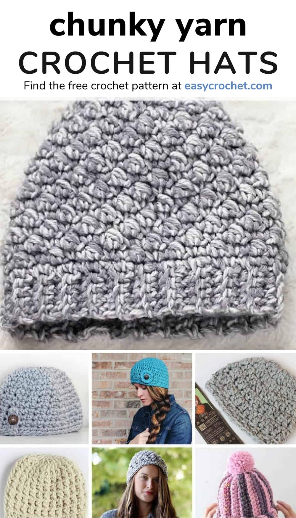 7 Bulky Yarn Crochet Hat Patterns - Easy Crochet Patterns