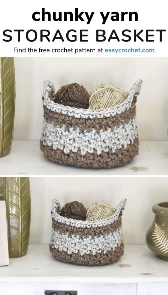 Free Chunky Single Crochet Basket Pattern and Tutorial + Video Tutorial by  Life + Yarn