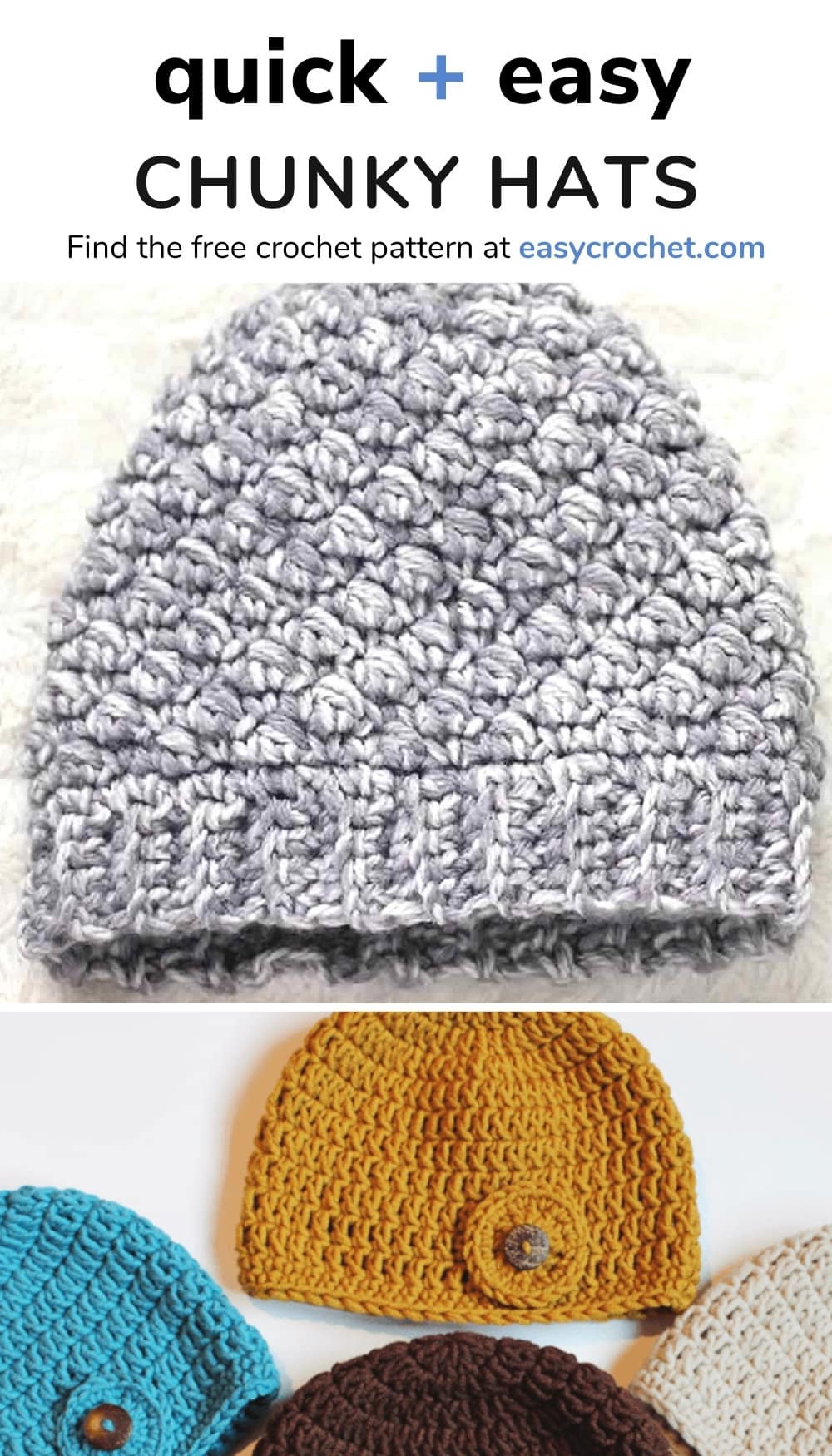 27 Free Crochet Hat Patterns that Use Super Bulky Yarn - Crafting Each Day