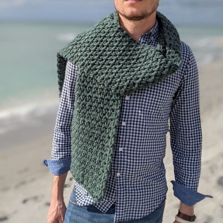 men's crochet scarf free pattern