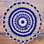 Sapphire Haze Crochet Round Doily