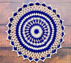 Sapphire Haze Crochet Round Doily