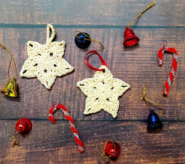 Easy Crochet Christmas Star Ornament