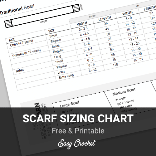 Crochet Scarf Size Chart