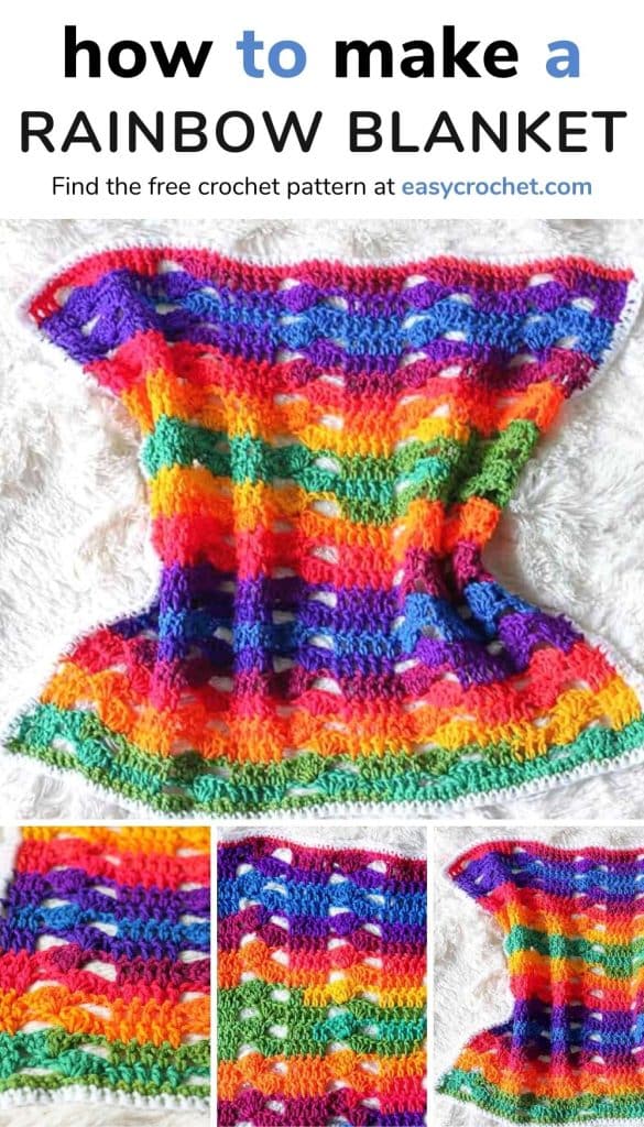 Rainbow Crochet Blanket Pattern Easy Crochet