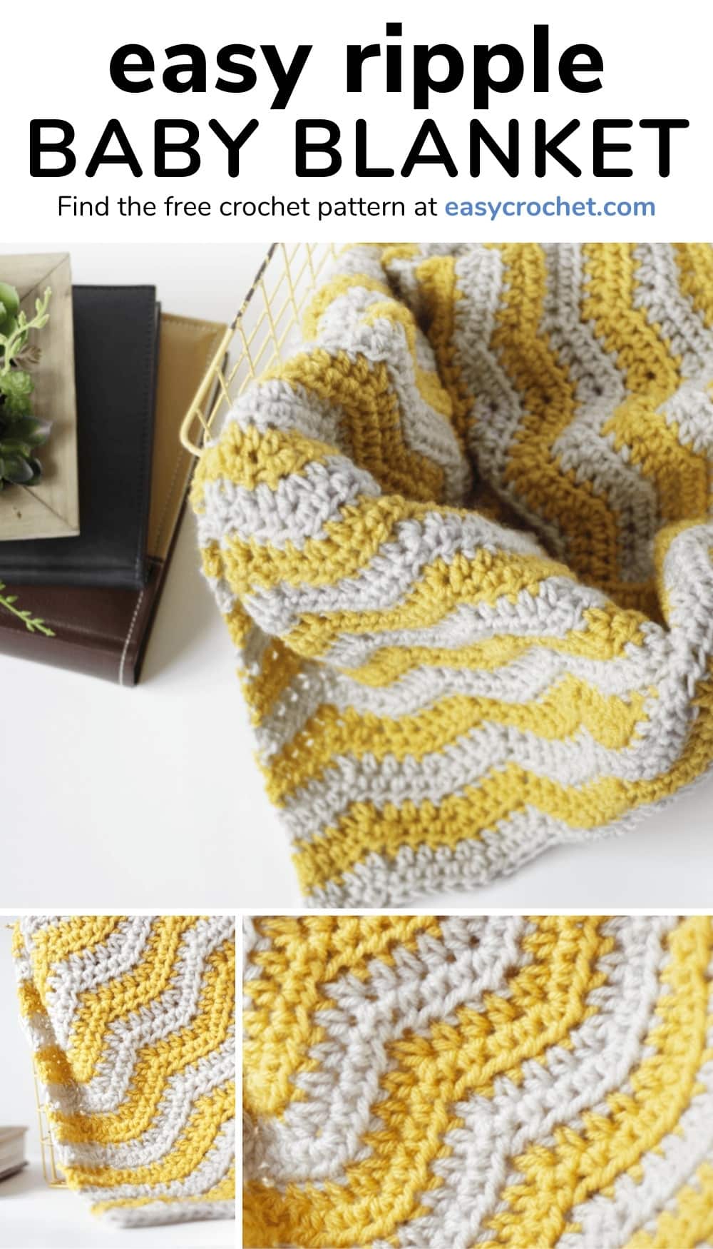 Crochet Ripple Baby Blanket - Easy Crochet