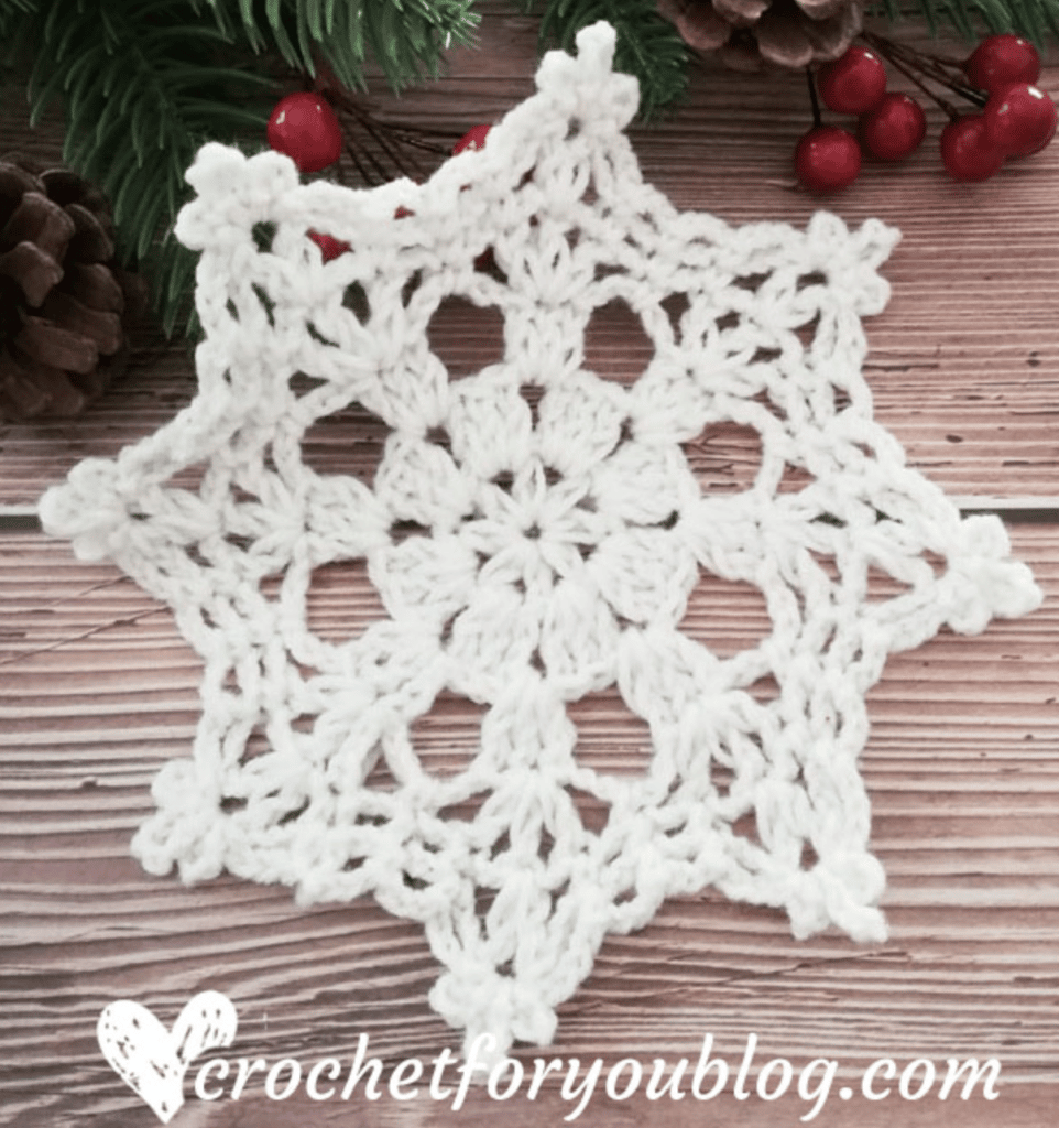 Crochet snowflakes pattern, Lace snowflake decor diy