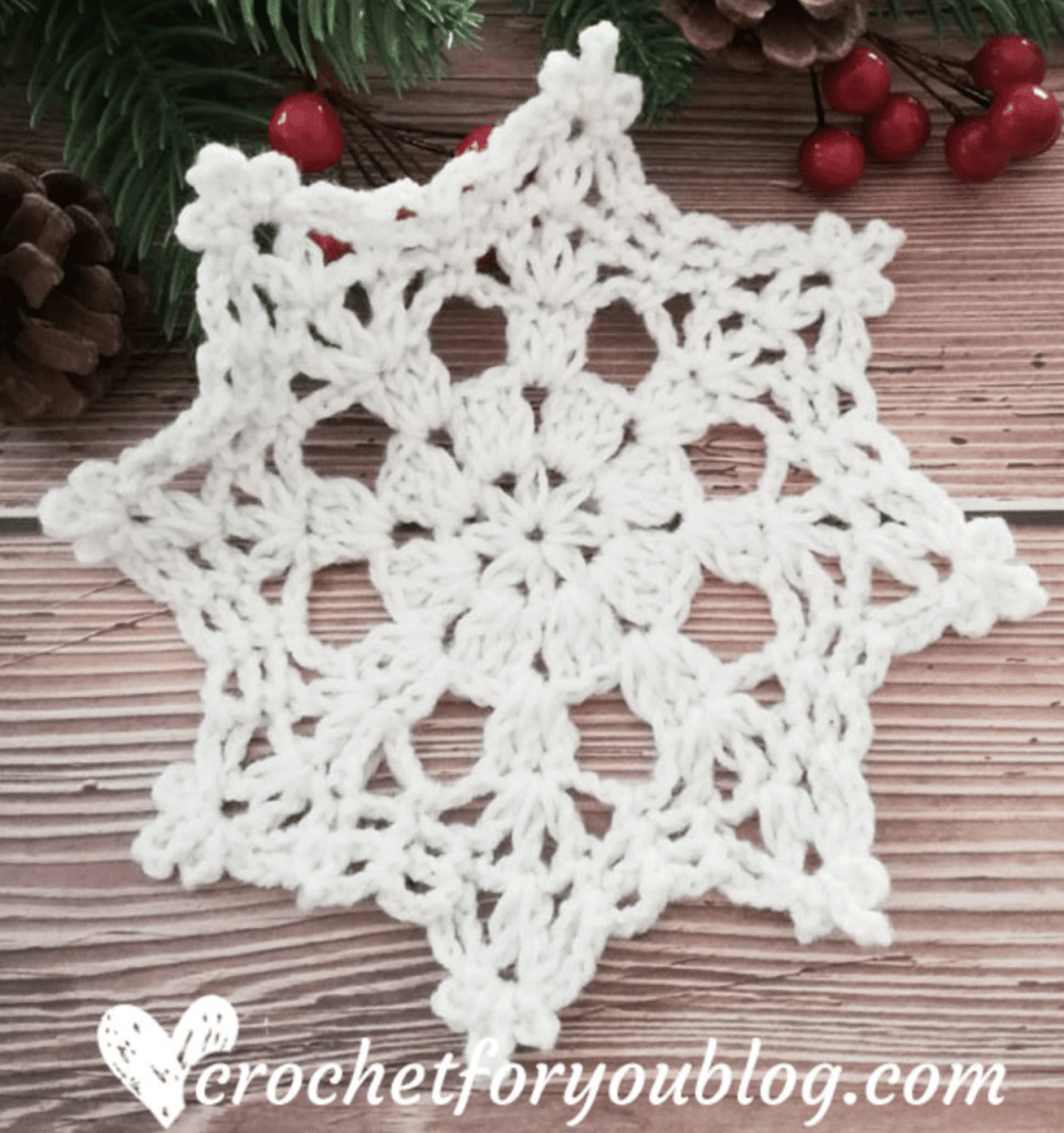 Crochet Christmas snowflake patterns - Snowflake ornament