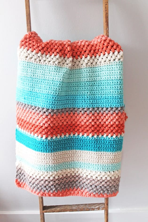 Warm & Cool Bean Stitch Blanket