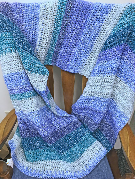 Tranquil Blue Rectangular Shawl