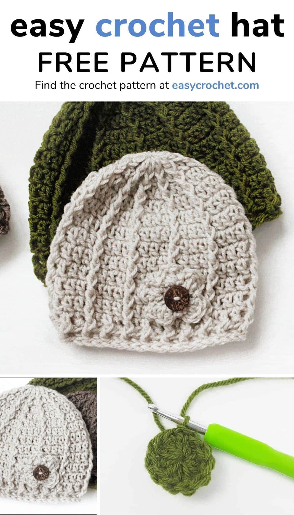 swirl beanie crochet hat pattern 
