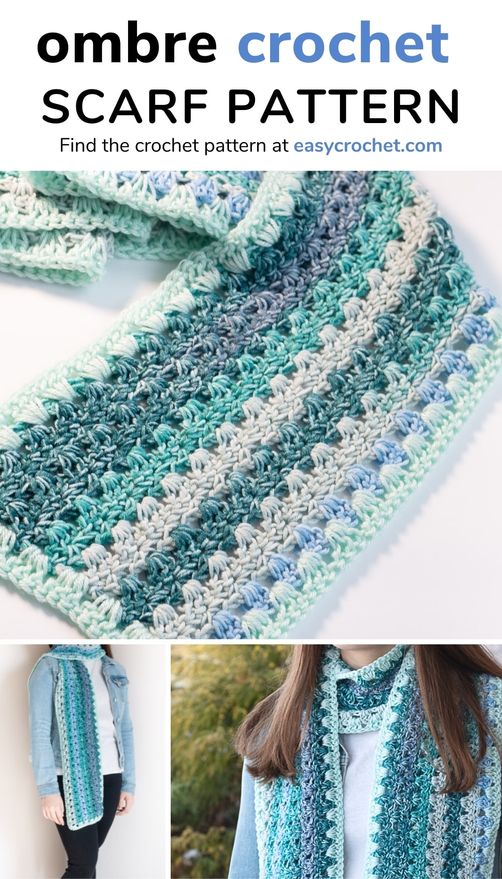 ombre crochet scarf pattern 