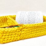 Crochet Rectangle Basket with Dividers made in Rounds