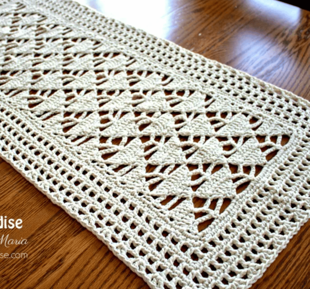 CROCHET PATTERN Crochet Table Runner Pattern Easy Crochet Coffee Table Decor