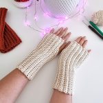 Ridged Crochet Fingerless Gloves