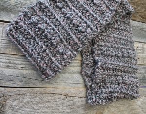 Pink Grey Puff Chunky Scarf Crochet Pattern