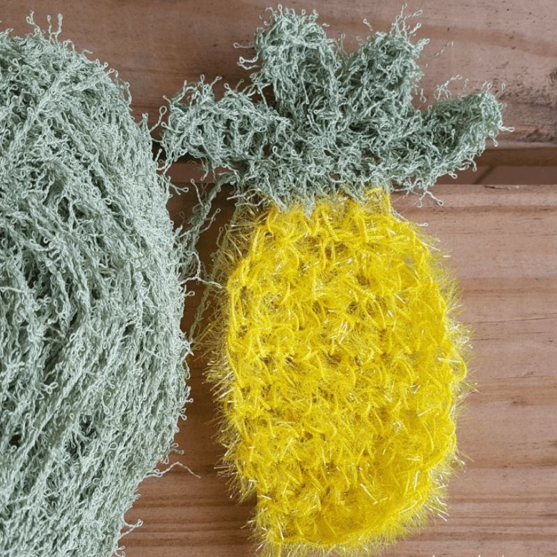 Yellow Scrubby, Kitchen Dishrag, Knit Yellow Sponge, Knit Dish Cloth,  Yellow Dish Scrubber, Eco Friendly Cloth, Sparkle Yellow Scrubber 