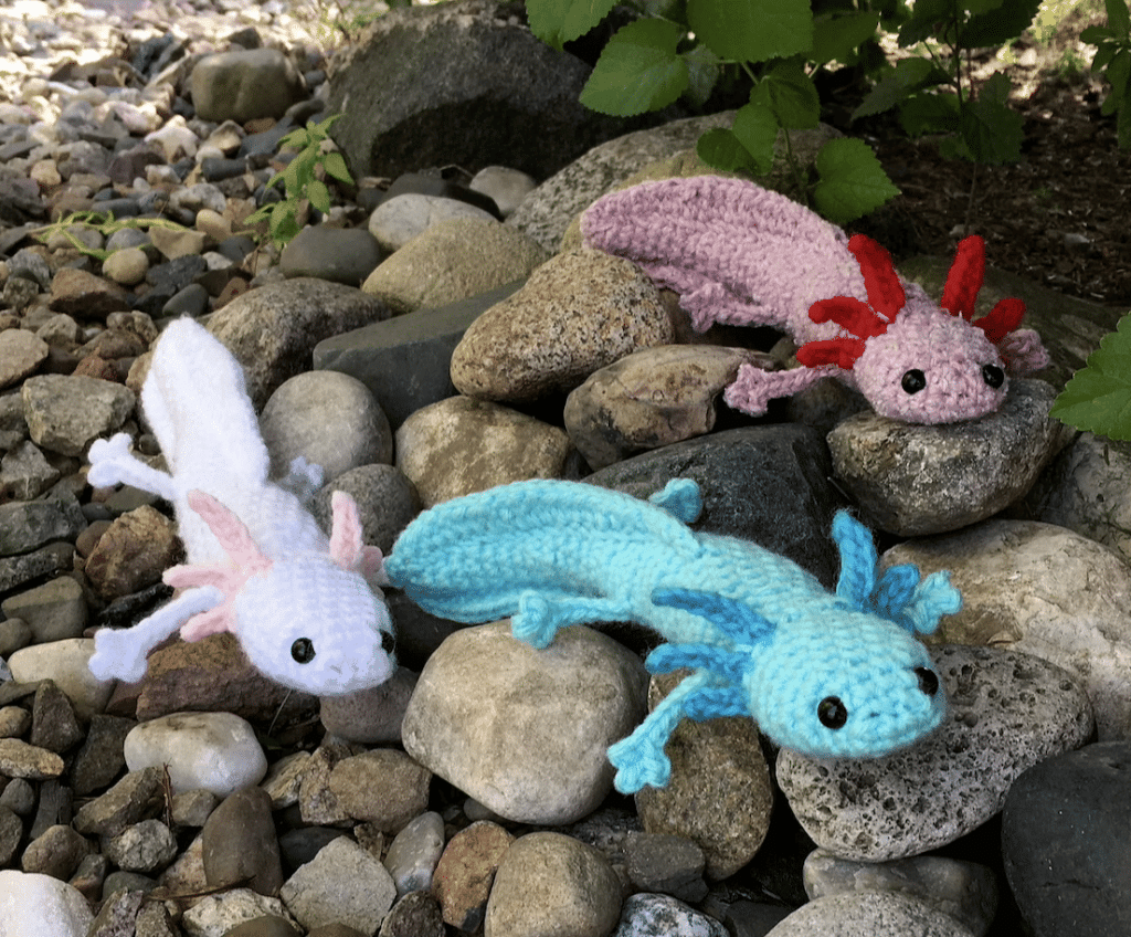 CROCHET KIT Axolotl Beginners Amigurumi Kit With Yarn DIY Plush