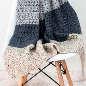 Free Crochet Pattern Striped Baby Blanket - Easy Crochet