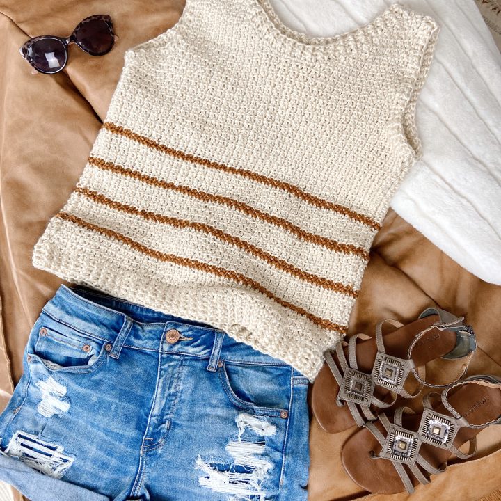 Image for Wander Striped Crochet Tank Top Free Pattern