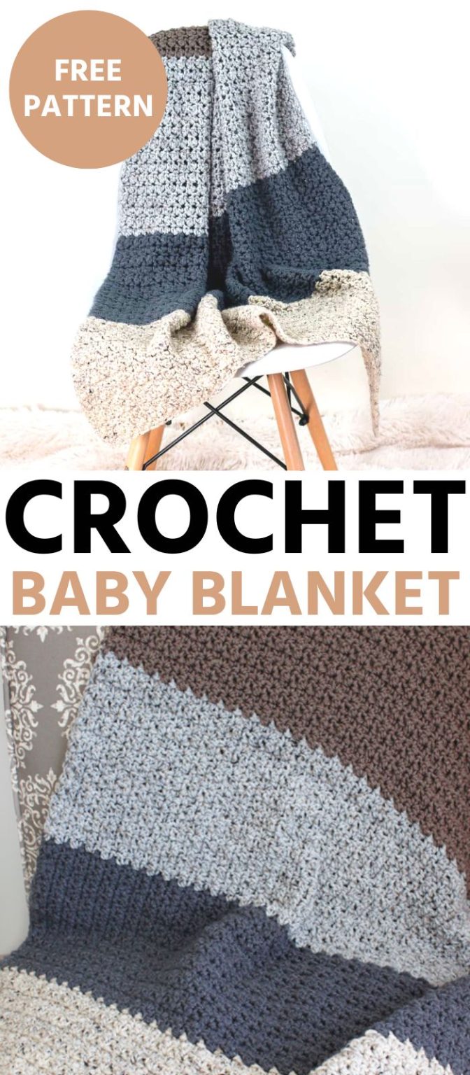 Free Crochet Pattern Striped Baby Blanket - Easy Crochet