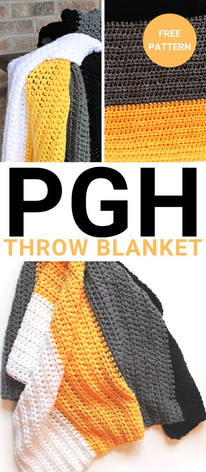 free pattern for a pittsburgh colored crochet blanket