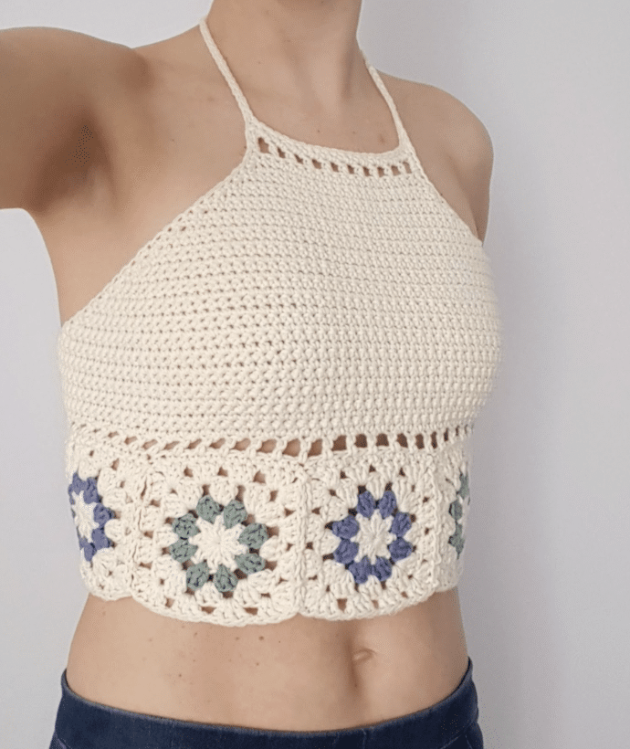 Lacy Crochet Bralette / Crop Top PDF Pattern. Halter Festival Top
