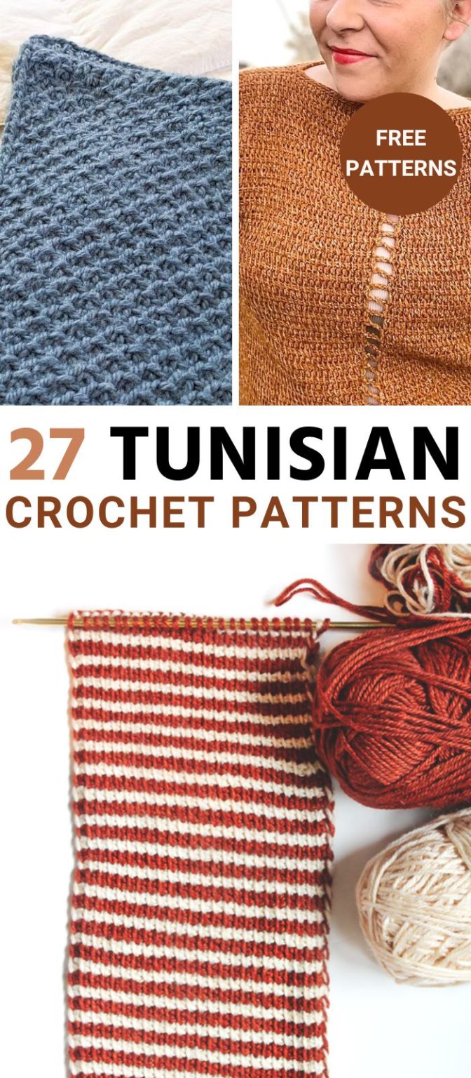28 Simple and Free Tunisian Crochet Patterns - Easy Crochet Patterns